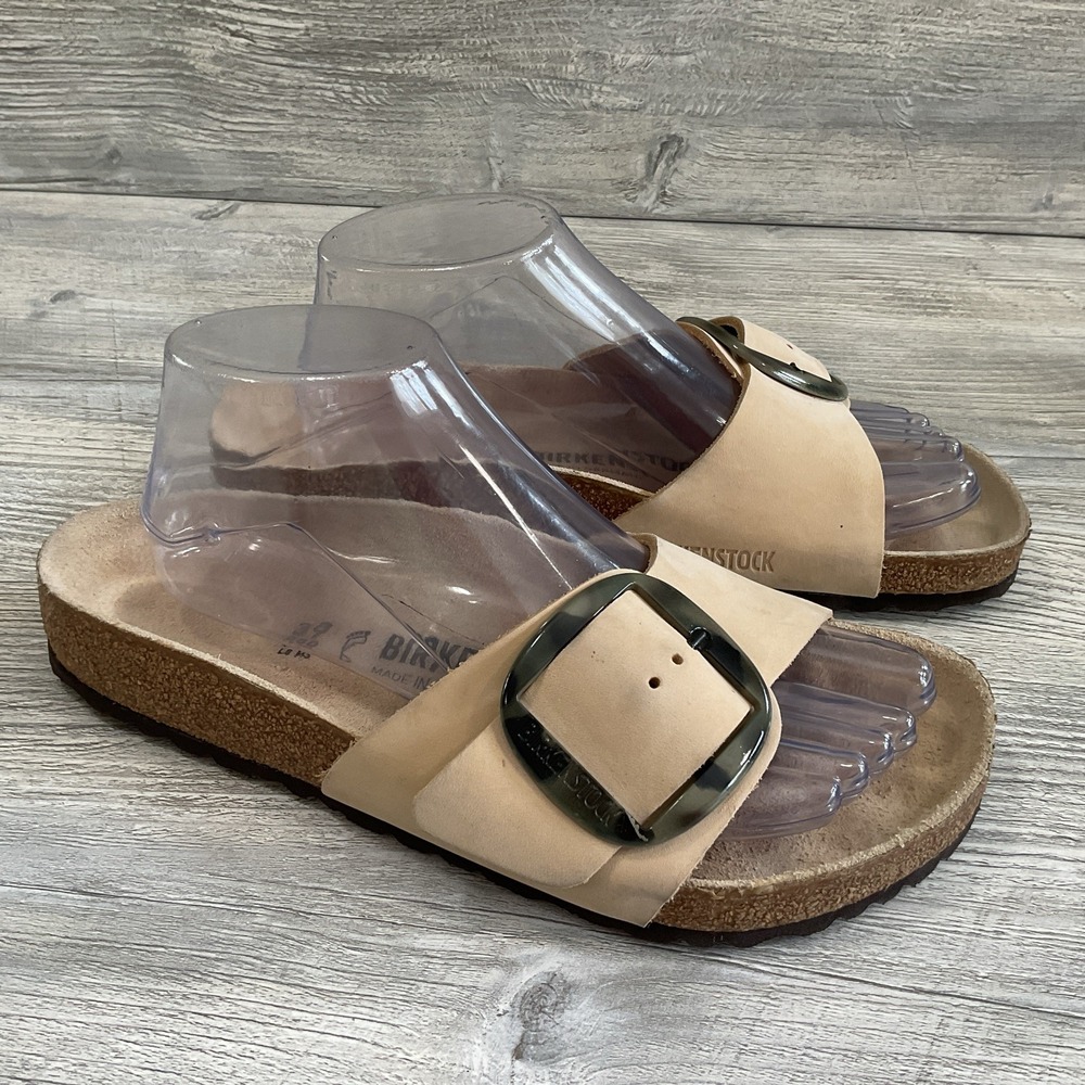 Birkenstock Madrid Big Buckle CAMO Sandals Womens 39 US 8 Nubuck Leather Slides